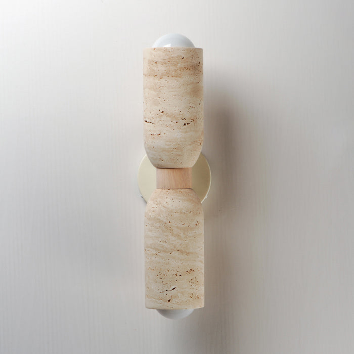 Maxim 10622 Pompeii 2-lt 20" Tall Wall Sconce - Travertine / Oyster