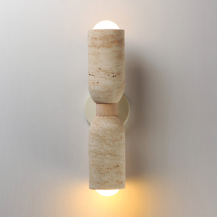 Maxim 10622 Pompeii 2-lt 20" Tall Wall Sconce - Travertine / Oyster