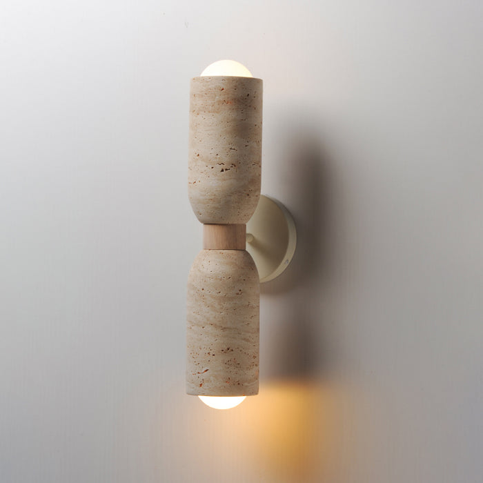 Maxim 10622 Pompeii 2-lt 20" Tall Wall Sconce - Travertine / Oyster