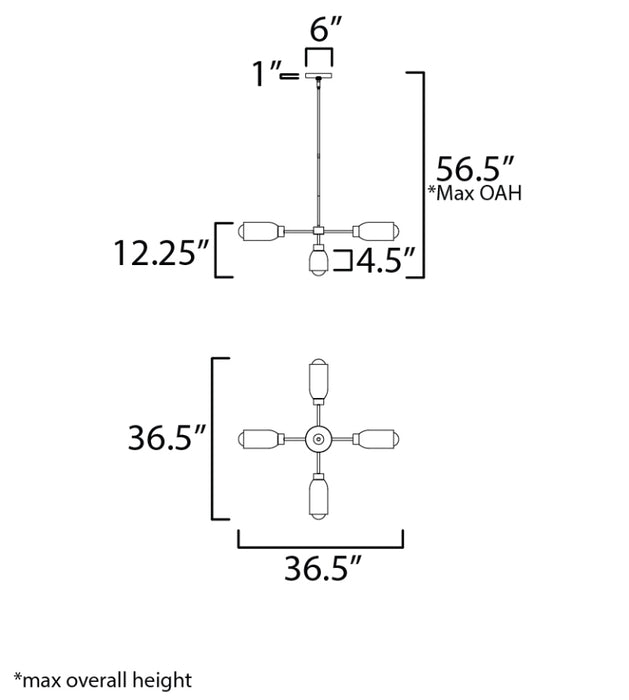 Maxim 10625 Pompeii 5-lt 37" Pendant