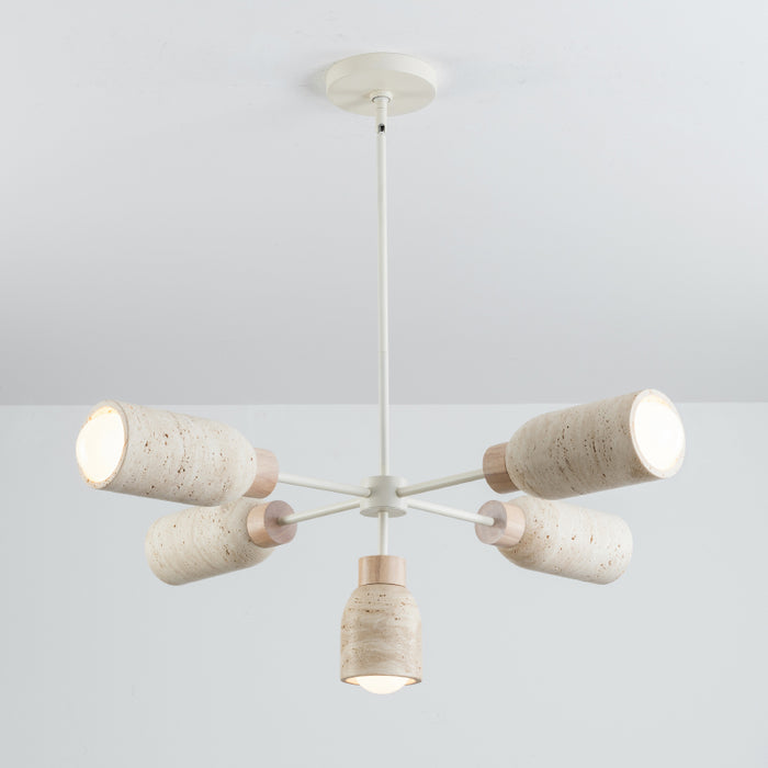 Maxim 10625 Pompeii 5-lt 37" Pendant - Travertine / Oyster