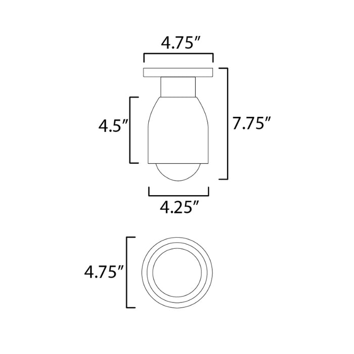 Maxim 10629 Pompeii 1-lt 5" Flush Mount