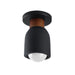 Maxim 10629 Pompeii 1-lt 5" Flush Mount - Lava / Black