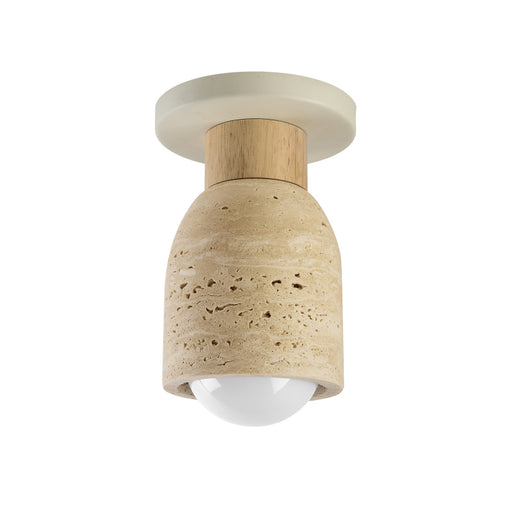 Maxim 10629 Pompeii 1-lt 5" Flush Mount - Travertine / Oyster