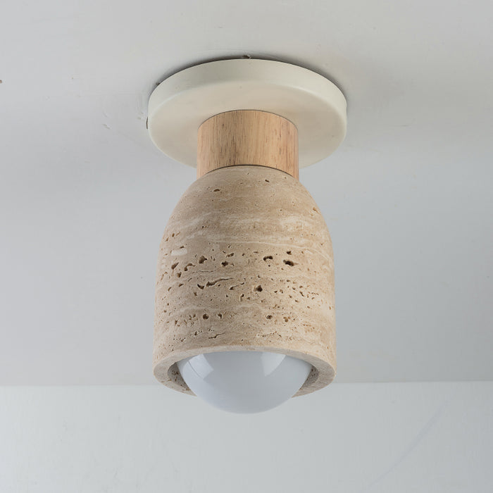 Maxim 10629 Pompeii 1-lt 5" Flush Mount - Travertine / Oyster
