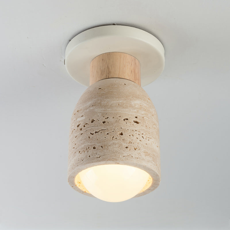 Maxim 10629 Pompeii 1-lt 5" Flush Mount - Travertine / Oyster