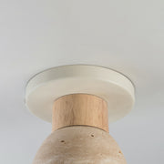 Maxim 10629 Pompeii 1-lt 5" Flush Mount - Travertine / Oyster