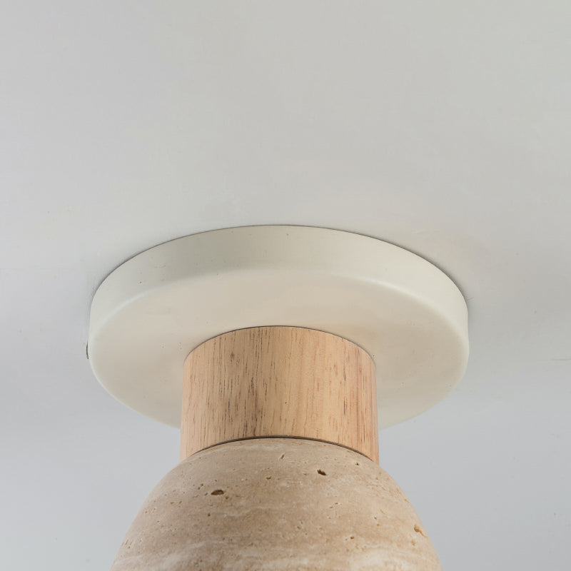 Maxim 10629 Pompeii 1-lt 5" Flush Mount - Travertine / Oyster