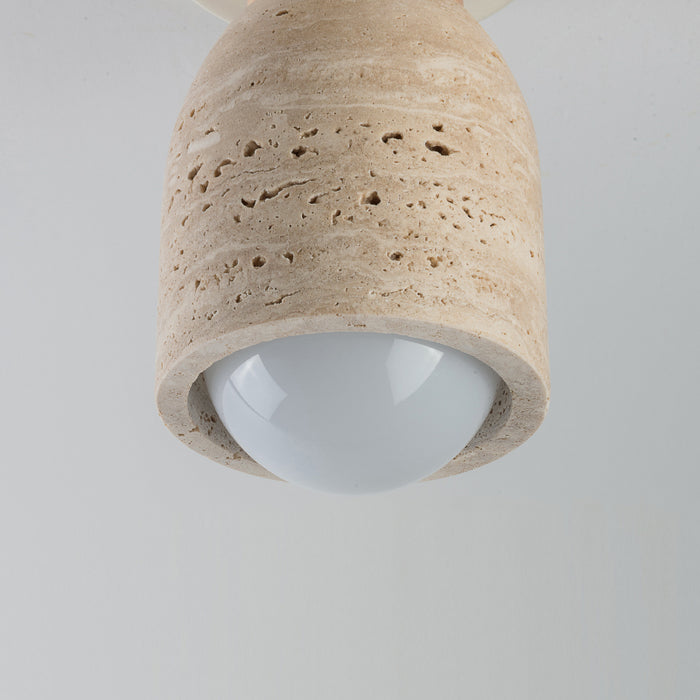 Maxim 10629 Pompeii 1-lt 5" Flush Mount - Travertine / Oyster