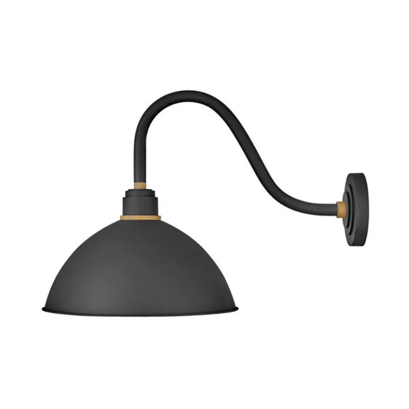 Hinkley 10645 Foundry Dome 1-lt 18" Tall LED Outdoor Gooseneck Barn Light