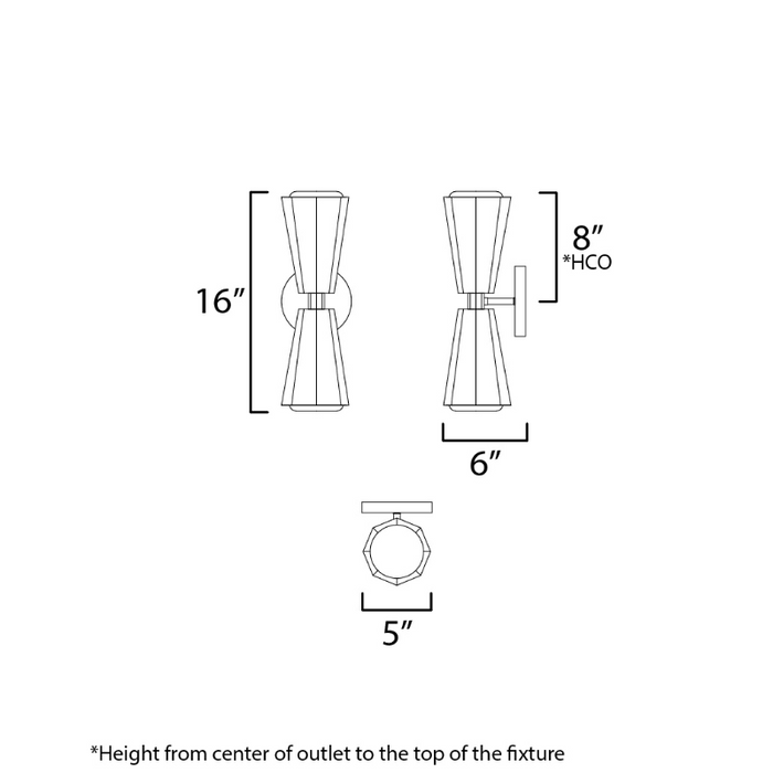 Maxim 10810 Rizzo 2-lt 16" Tall Wall Sconce