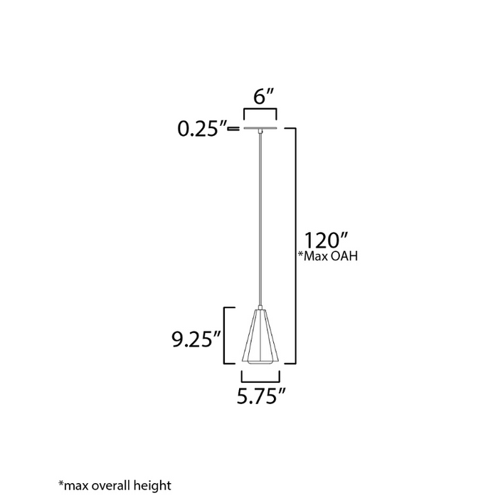 Maxim 10811 Rizzo 1-lt 6" Pendant