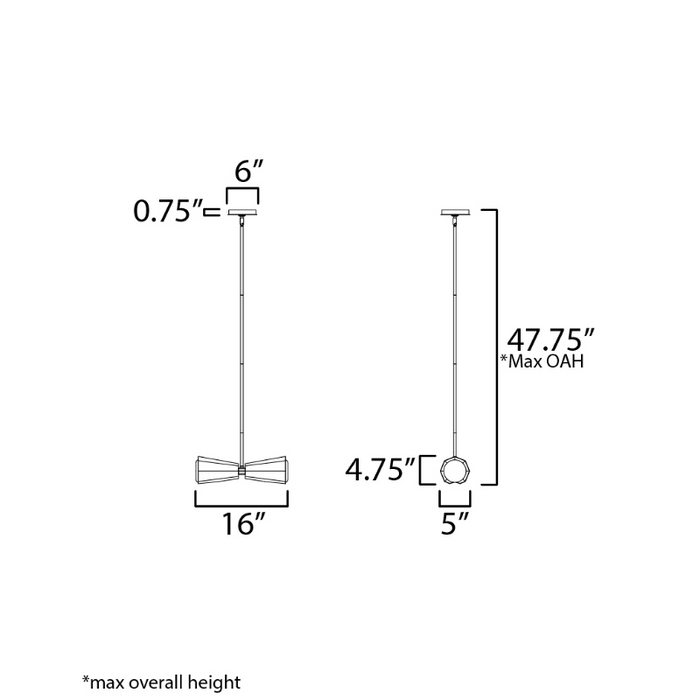 Maxim 10812 Rizzo 2-lt 16" Pendant