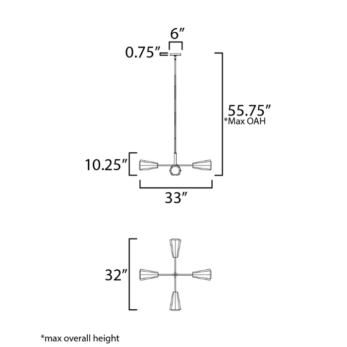 Maxim 10815 Rizzo 4-lt 33" Chandelier