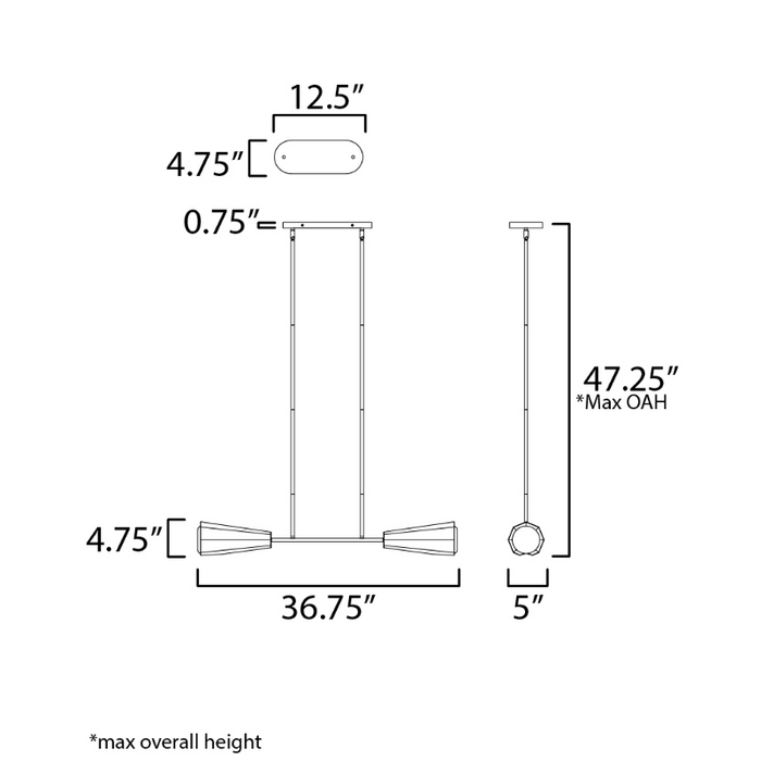Maxim 10816 Rizzo 2-lt 37" Linear Pendant