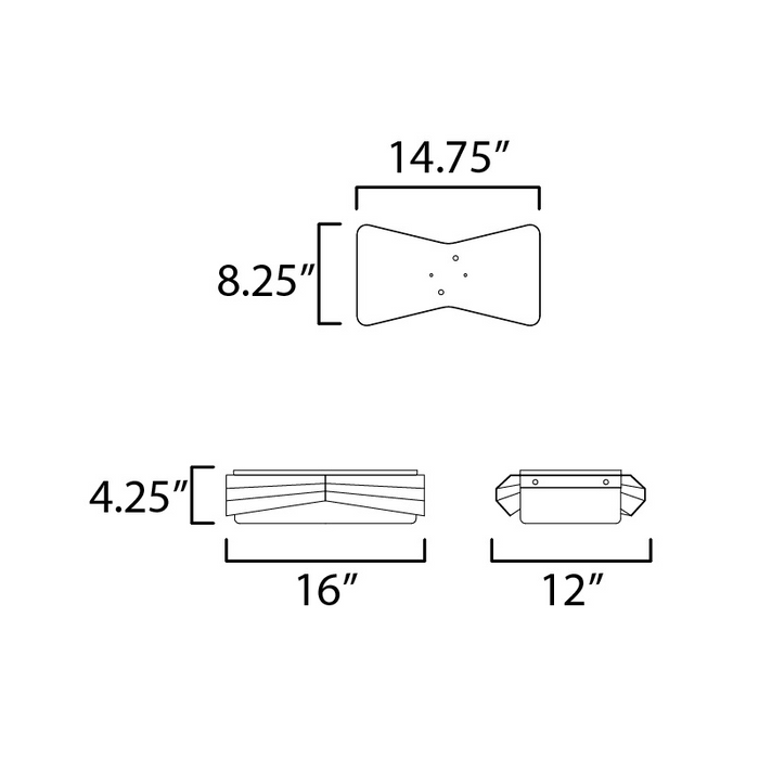 Maxim 10819 Rizzo 2-lt 16" Flush Mount
