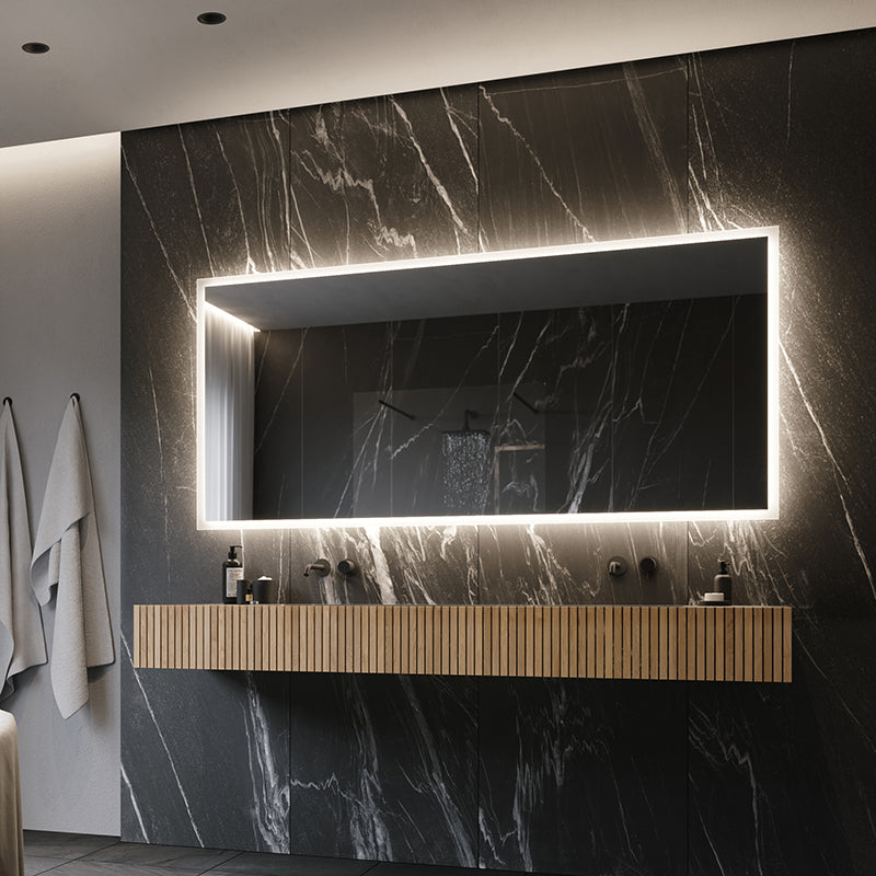 Paris Mirror Rectangle 60" x 36" LED Backlit Mirror, 3CCT Selectable