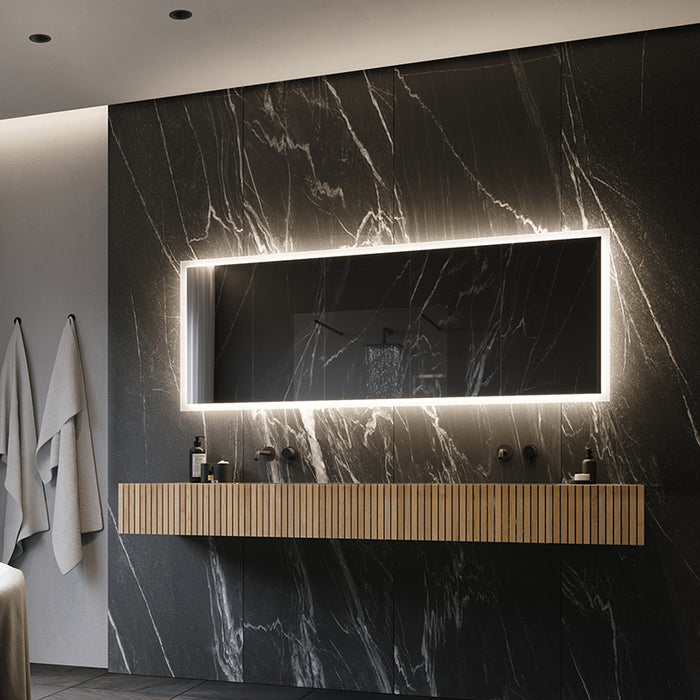Paris Mirror Rectangle 79" x 30" LED Backlit Mirror, 3CCT Selectable