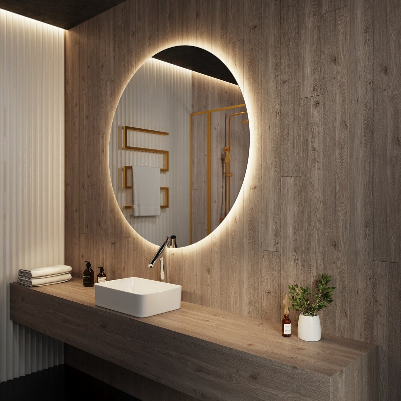 Paris Mirror Original 40" x 40" Round LED Backlit Mirror, 3CCT Selectable