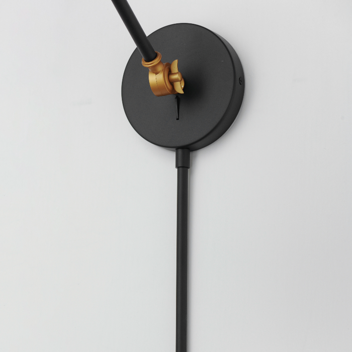 Maxim 11300 Carillon 1-lt 15" Tall Wall Sconce - Black/Satin Brass