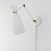 Maxim 11300 Carillon 1-lt 15" Tall Wall Sconce - White/Satin Brass