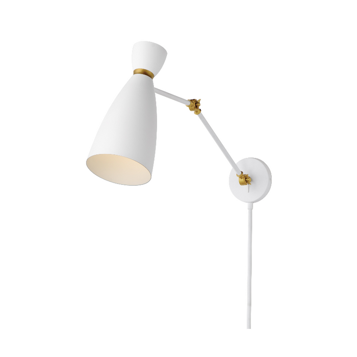 Maxim 11300 Carillon 1-lt 15" Tall Wall Sconce - White/Satin Brass