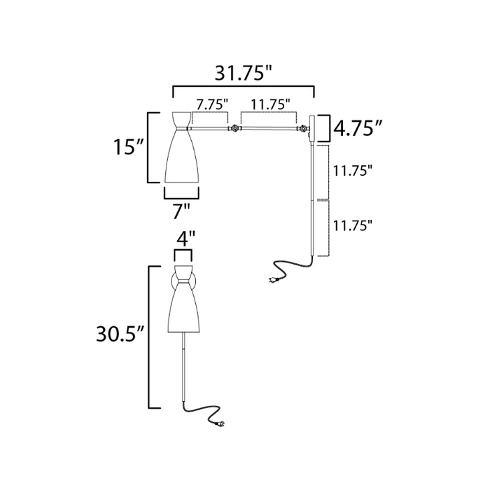 Maxim 11300 Carillon 1-lt 15" Tall Wall Sconce
