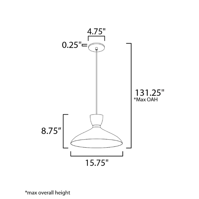 Maxim 11304 Carillon 1-lt 16" Pendant