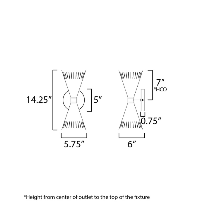 Maxim 11432 Helsinki 2-lt 14" Tall Wall Sconce