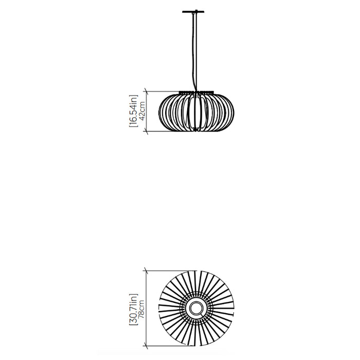 Accord 1185 Stecche Di Legno 1-lt 31" LED Pendant