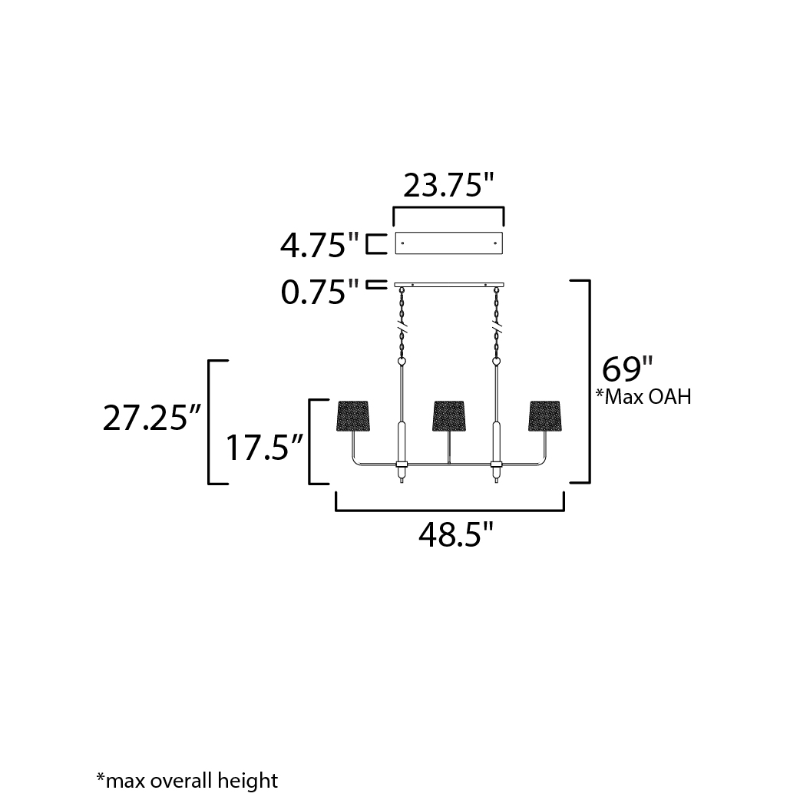 Maxim 11867 Bozeman 7-lt 49" Linear Pendant