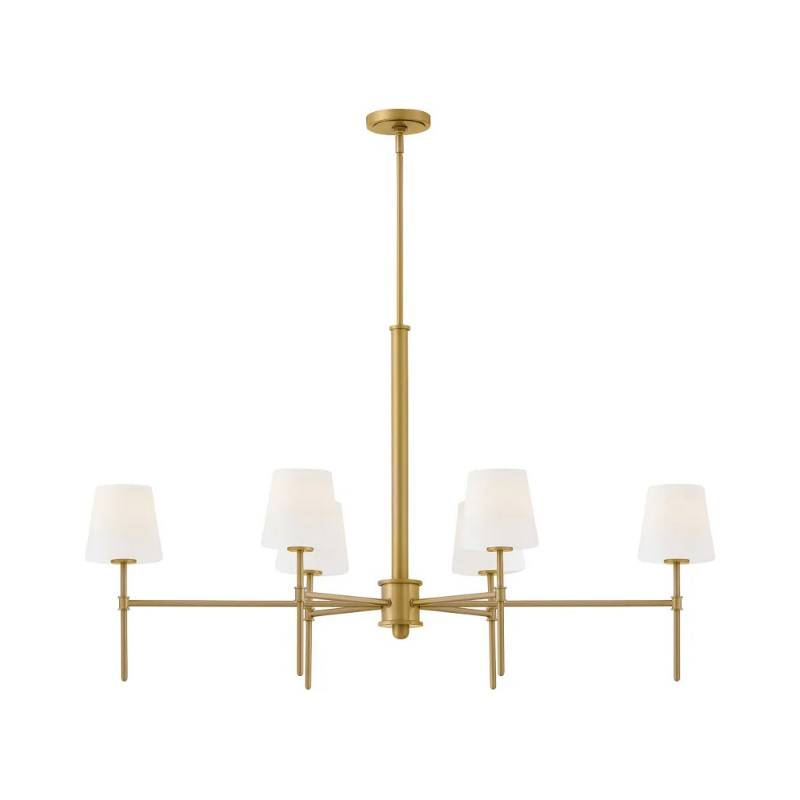 Hinkley 46955 Saunders 6-lt 45" LED Chandelier - Lacquered Brass