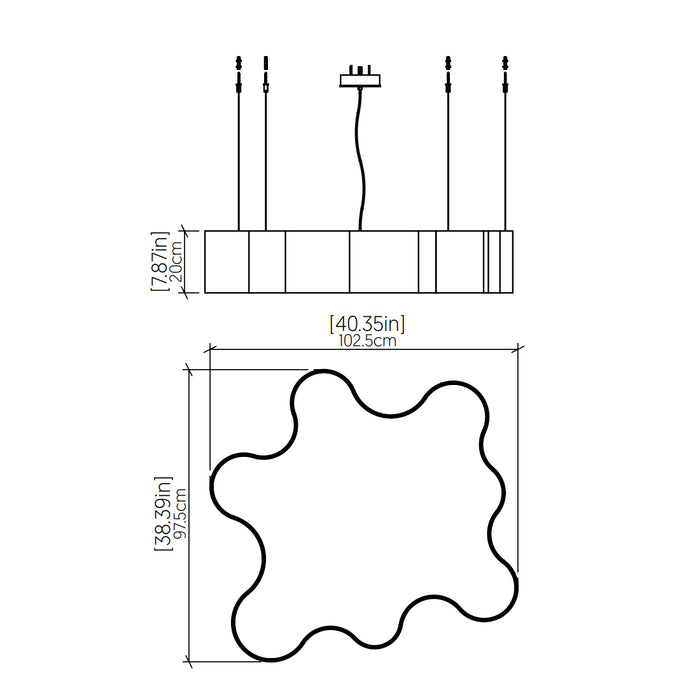 Accord 1200LED Organic 1-lt 40" LED Pendant