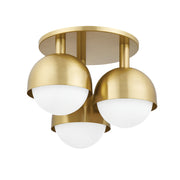 Hudson Valley 1203 Foster 3-lt 19" Semi Flush Mount-Aged Brass