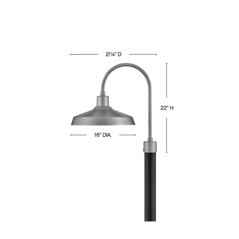 Hinkley 12071 Forge 1-lt 22" Tall LED Outdoor Pier Mount Lantern