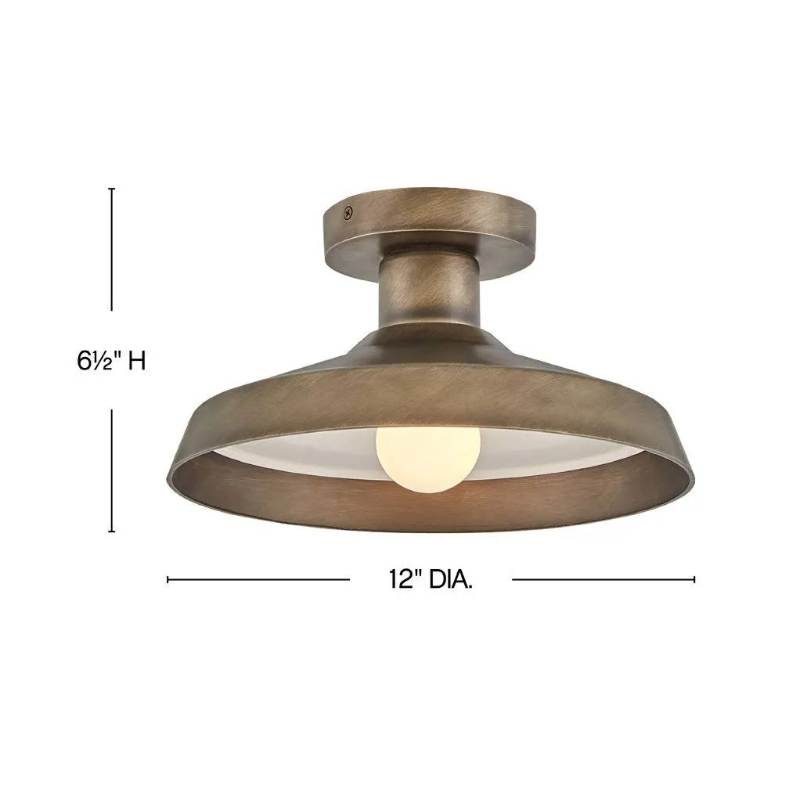 Hinkley 12072 Forge 1-lt 12" LED Outdoor Flush Mount