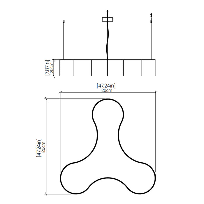 Accord 1222LED Organic 1-lt 47" LED Pendant