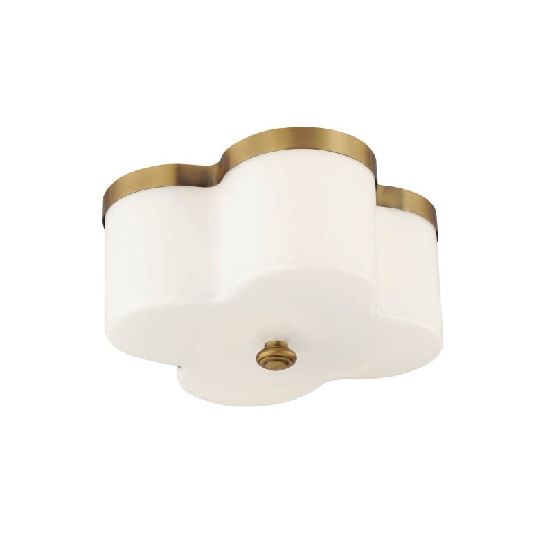 Maxim 12240 Clover 2-lt 14" Flush Mount-Natural Aged Brass