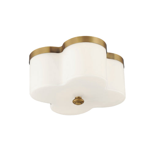 Maxim 12240 Clover 2-lt 14" Flush Mount-Natural Aged Brass