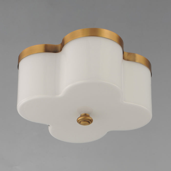 Maxim 12240 Clover 2-lt 14" Flush Mount-Natural Aged Brass