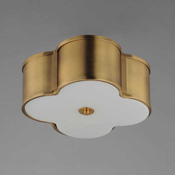 Maxim 12247 Clover 2-lt 14" Flush Mount-Natural Aged Brass