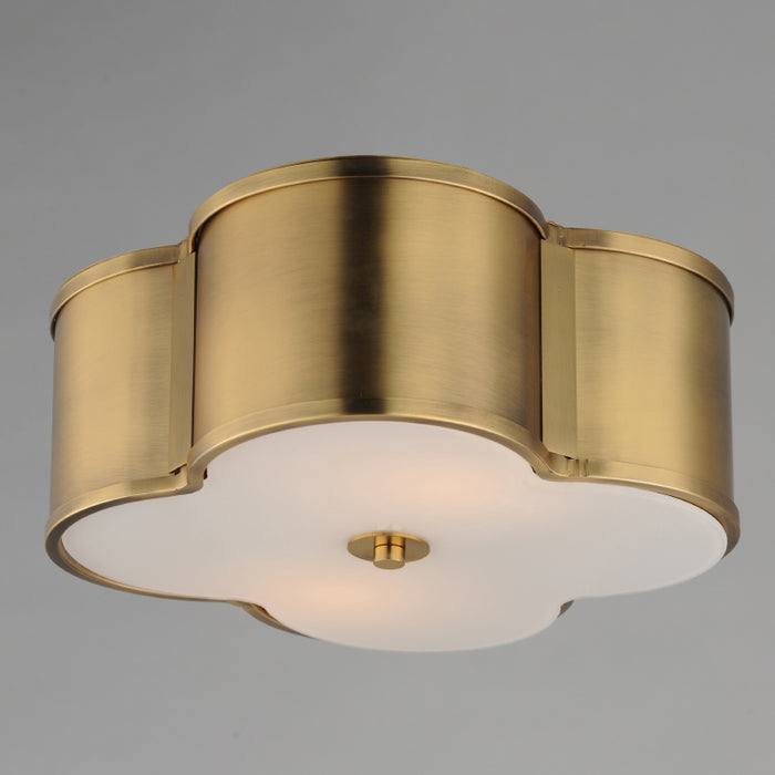 Maxim 12247 Clover 2-lt 14" Flush Mount-Natural Aged Brass