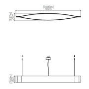 Accord 1230LED Canoe 1-lt 75" LED Pendant