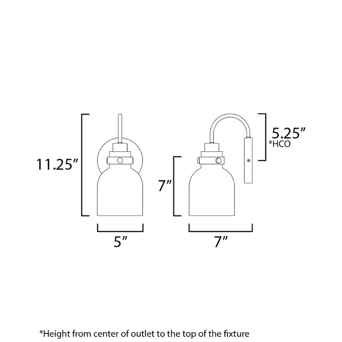 Maxim 12331 Milk 1-lt 11" Tall Wall Sconce