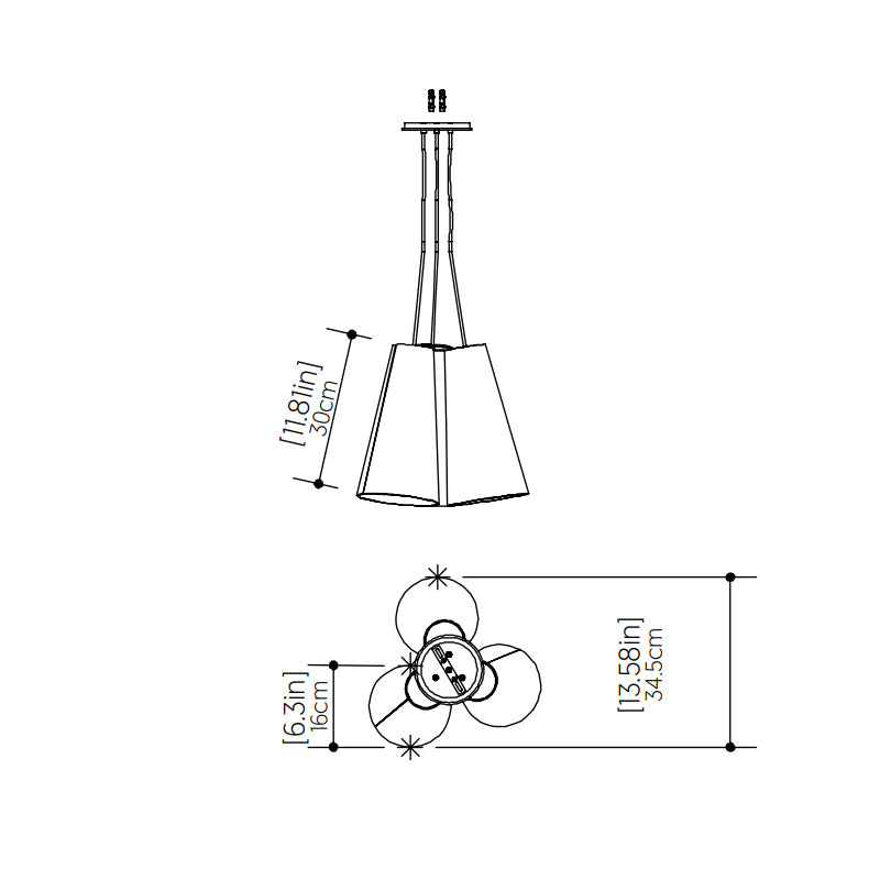 Accord 1234 Conical 3-lt 14" LED Pendant