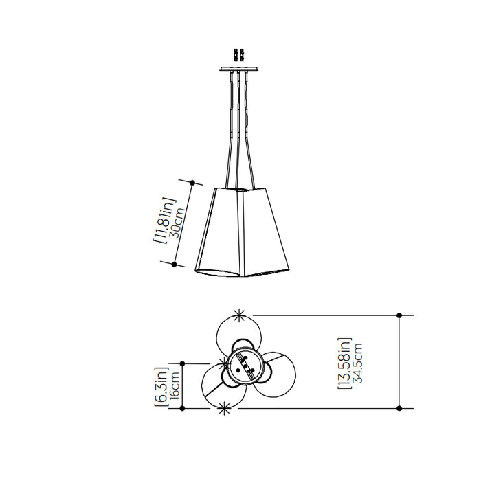 Accord 1234 Conical 3-lt 14" LED Pendant