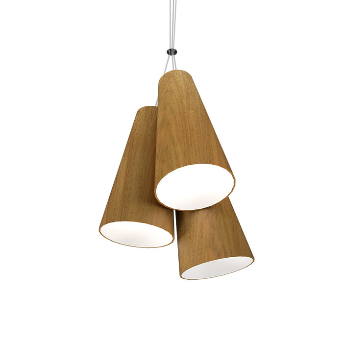 Accord 1234 Conical 3-lt 14" LED Pendant - Louro Freijo
