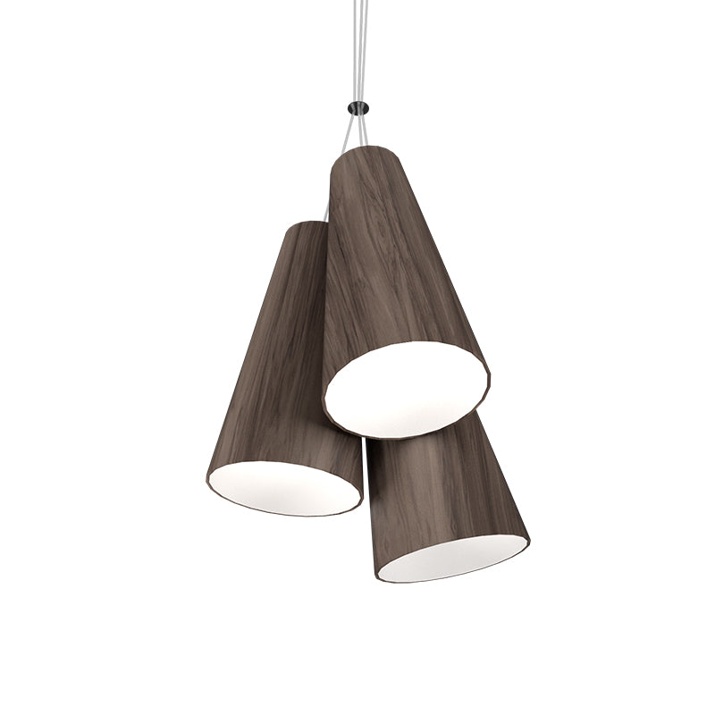 Accord 1234 Conical 3-lt 14" LED Pendant - American Walnut