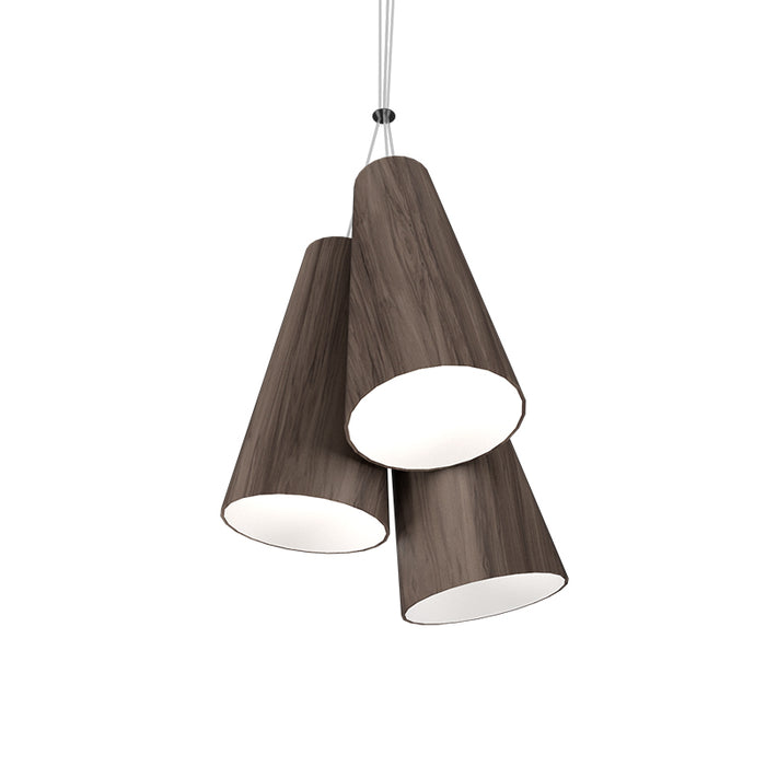 Accord 1234 Conical 3-lt 14" LED Pendant - American Walnut