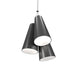 Accord 1234 Conical 3-lt 14" LED Pendant - Organic Lead Grey